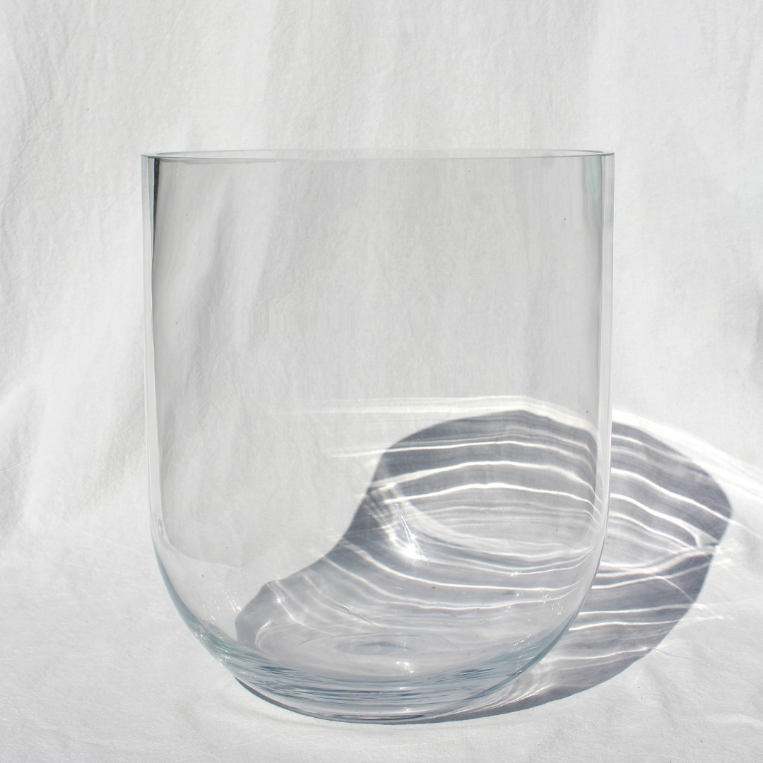 Round Base Candle Holder / Vase from Francalia in Clear, pictured on a white background - Stocked at LOVINLIFE Co Byron Bay for all your gifts, candles and interior decorating needs