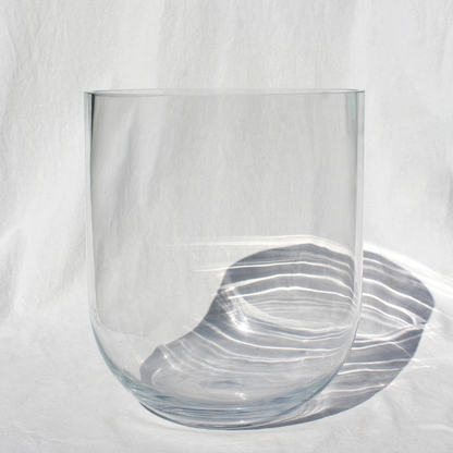 Round Base Candle Holder / Vase from Francalia in Clear, pictured on a white background - Stocked at LOVINLIFE Co Byron Bay for all your gifts, candles and interior decorating needs