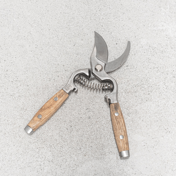 Garden secateurs made with drop-forged stainless steel blades and beautifully finished FSC-certified ash wood handles - Available at LOVINLIFE Co Byron Bay