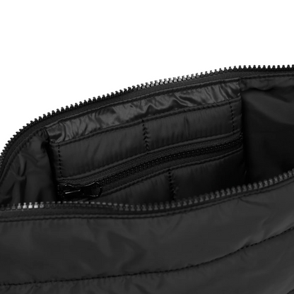 Stash Base Crossbody Bag - an everyday crossbody bag in soft, cloud-like fabric - inside of black bag pictured - Stocked at LOVINLIFE Co Byron Bay for all your gifts, candles and interior decorating needs