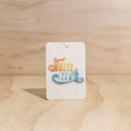 Summer design Air Freshener tags - Made from 100% post-consumer materials - Mali scent Blends coconut and lime sublime, take me for cocktails on the beach, with a summer breeze and palm trees - Summer tag pictured - Stocked at LOVINLIFE Co Byron Bay for all your gifts, candles and interior decorating needs