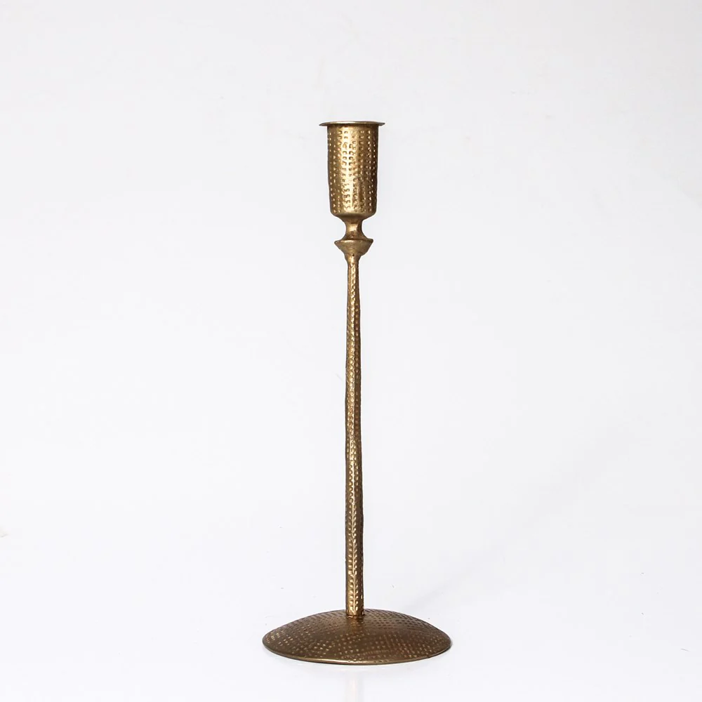 Indigo Love Tinker Brass Candlestand - Tall - Hand forged from iron with an antique brass finish - unique candle holders or stands - Tabletop Candle Holders Stocked at LOVINLIFE Co Byron Bay for all your gifts, candles and interior decorating needs