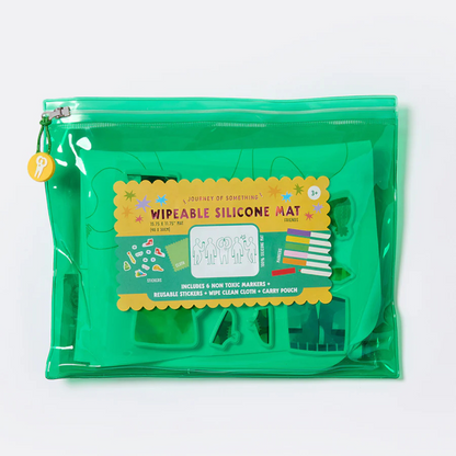 Wipeable Silicone Colouring Mat - FRIENDS - pictured in green transparent bag - Stocked at LOVINLIFE Co Byron Bay for all your gifts, candles and interior decorating needs