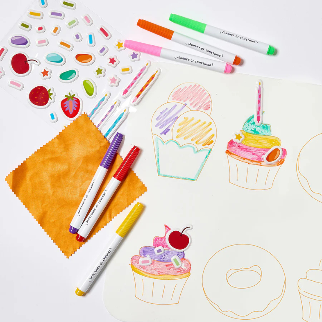 Wipeable Silicone Colouring Mat - SWEET AS - pictured being coloured in - Stocked at LOVINLIFE Co Byron Bay for all your gifts, candles and interior decorating needs