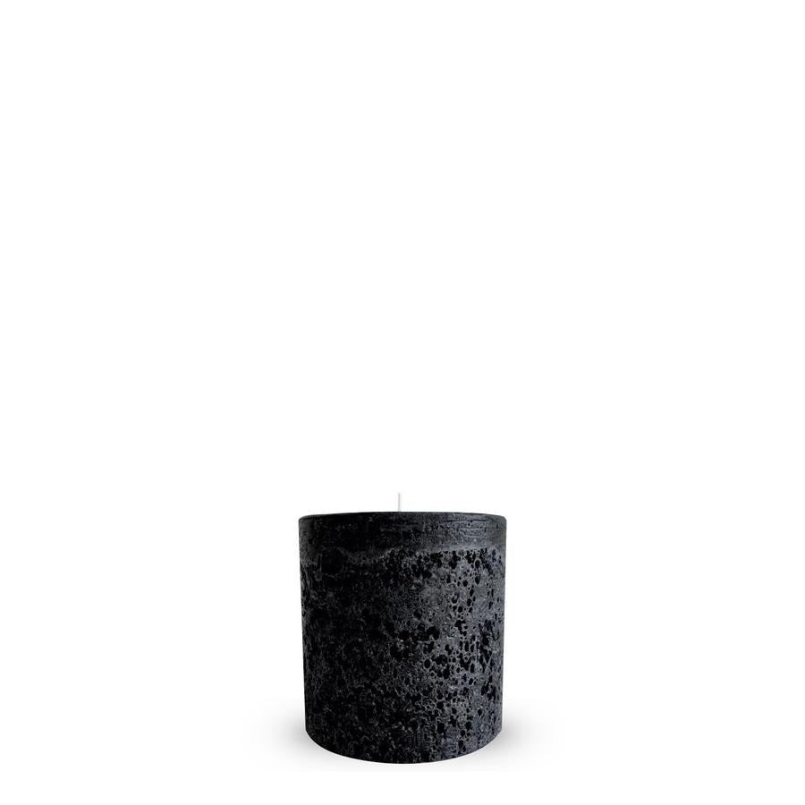 Candle Kiosk - All Natural Textured Pillar Candles - black, small, unscented - Stocked at LOVINLIFE Co Byron Bay for all your gifts, candles and interior decorating needs
