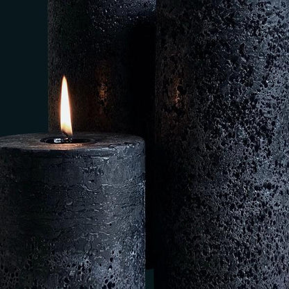 Candle Kiosk - All Natural Textured Pillar Candles - black, unscented - Stocked at LOVINLIFE Co Byron Bay for all your gifts, candles and interior decorating needs