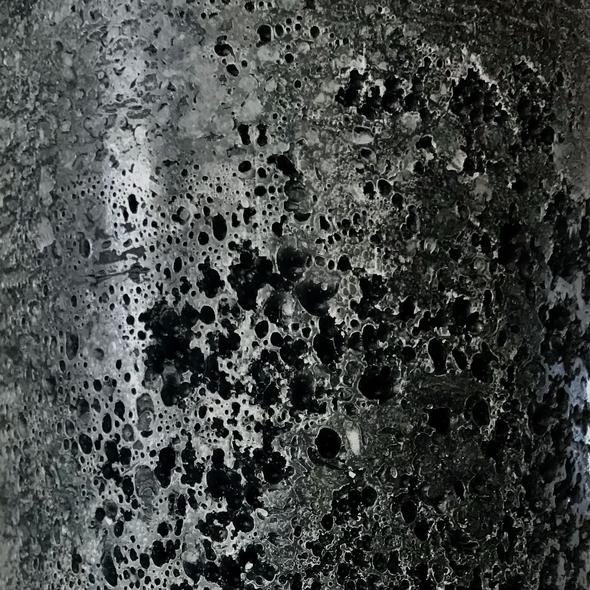 Candle Kiosk - All Natural Textured Pillar Candles - black, unscented - close up of back textured wax - Stocked at LOVINLIFE Co Byron Bay for all your gifts, candles and interior decorating needs