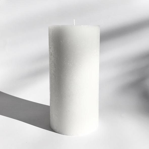Candle Kiosk - All Natural Textured Pillar Candle - white, medium, unscented - Stocked at LOVINLIFE Co Byron Bay for all your gifts, candles and interior decorating needs
