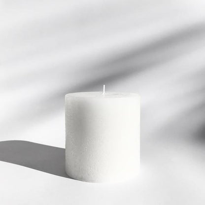 Candle Kiosk - All Natural Textured Pillar Candle - white, small, unscented - Stocked at LOVINLIFE Co Byron Bay for all your gifts, candles and interior decorating needs