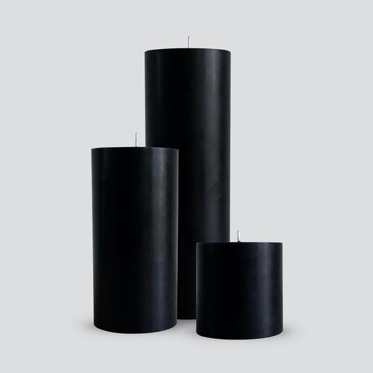 Candle Kiosk - Solid Black Pillar Candles - set of 3, unscented - Stocked at LOVINLIFE Co Byron Bay for all your gifts, candles and interior decorating needs