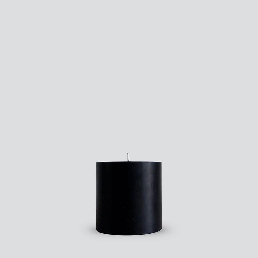 Candle Kiosk - Solid Black Pillar Candles - small, unscented - Stocked at LOVINLIFE Co Byron Bay for all your gifts, candles and interior decorating needs