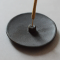 Cedar and Myrrh Black Clay Incense Holder - pictured with Palo Santo Incense stick - Stocked at LOVINLIFE Co Byron Bay for all your gifts, candles and interior decorating needs