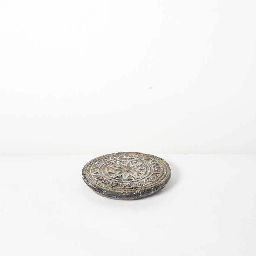 Vintage Carved Stone Plate - great as candle rests - Tabletop Candle Holders Stocked at LOVINLIFE Co Byron Bay for all your gifts, candles and interior decorating needs