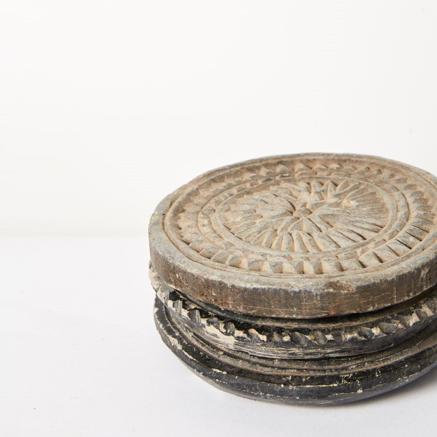 Vintage Carved Stone Plate - great as candle rests - Tabletop Candle Holders Stocked at LOVINLIFE Co Byron Bay for all your gifts, candles and interior decorating needs