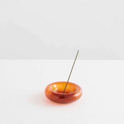 Maison Balzac playful and minimal bubble of 100% Borosilicate glass hand blown into a modern incense stick holder - amber glass pebble incense stick holder - Stocked at LOVINLIFE Co Byron Bay for all your gifts, candles and interior decorating needs