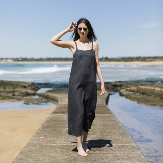  Classic French/Flax Linen, Loose fitting long Summer Slip Dress from Lovinlife Co Byron Bay