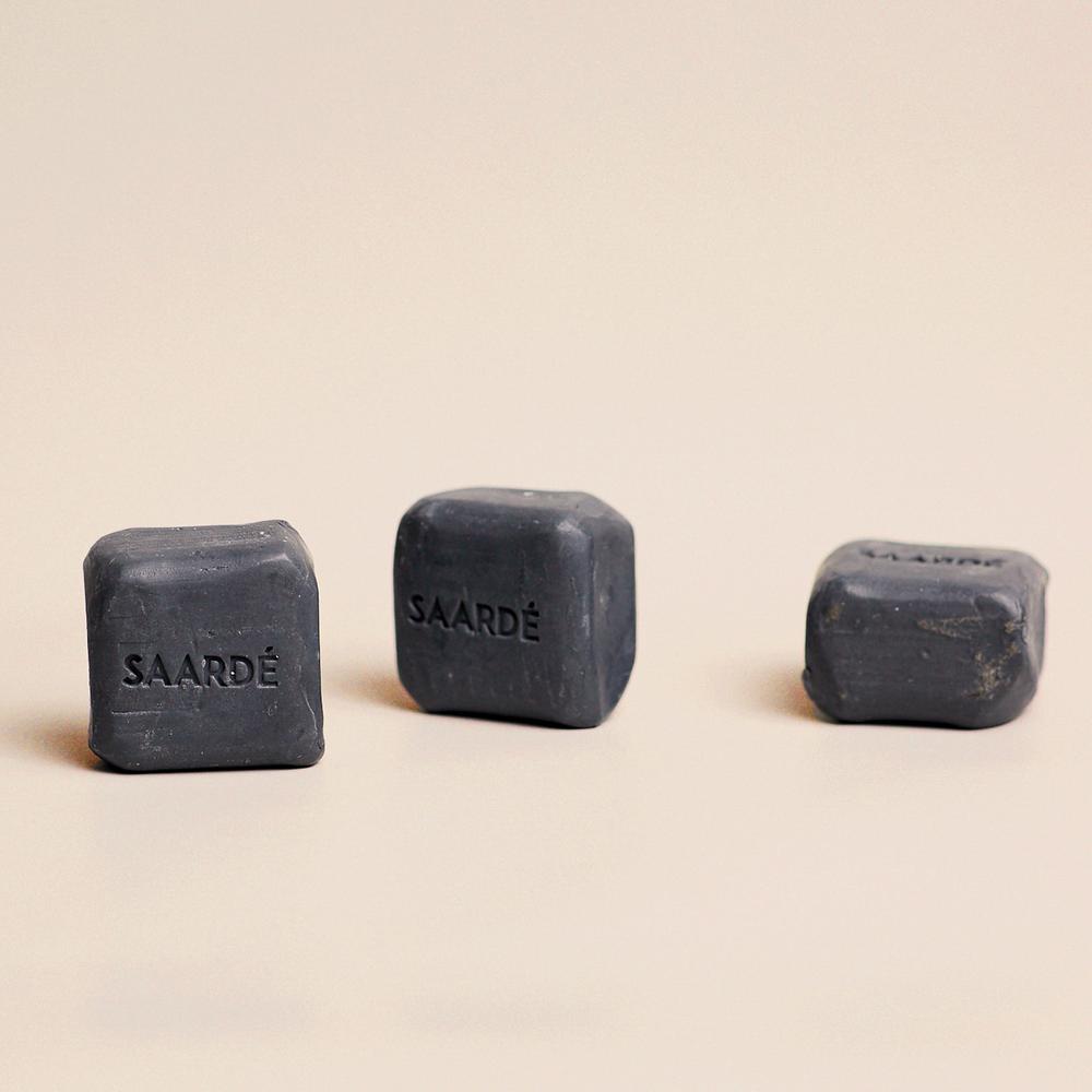 Lovinlife Co ByronBay – Saarde Charcoal Olive Oil Bar Soap – Activated Charcoal for deep cleaning, gentle exfoliation, absorbing excess oil - unscented – multiple soap bars pictured - available at LOVINLIFE Co Byron Bay for all your gifts, candles and interior decorating needs