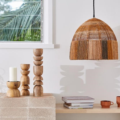 SAARDE Recycled Mango Wood Sculpture Stands - geometric pillar shapes on counter top - Tabletop Candle Holders - Stocked at LOVINLIFE Co Byron Bay for all your gifts, candles and interior decorating needs