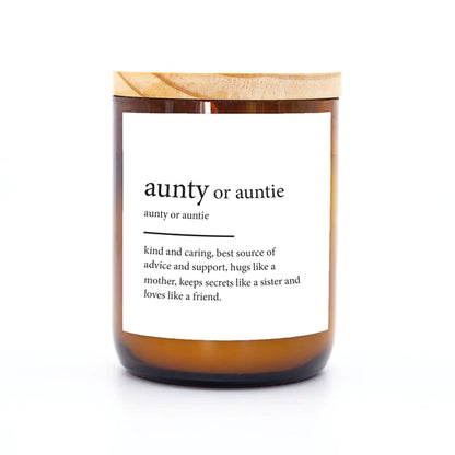 Candle - Commonfolk Dictionary - Aunty or Auntie - Stocked at LOVINLIFE Co Byron Bay for all your gifts, candles and interior decorating needs