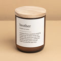 Commonfolk Dictionary Candle - Brother - amber glass jar with wood lid - Stocked at LOVINLIFE Co Byron Bay for all your gifts, candles and interior decorating needs