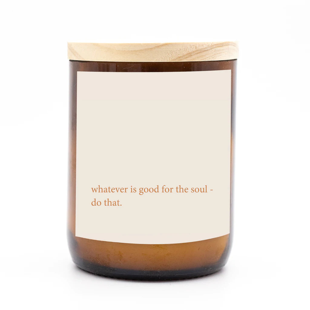 Commonfolk Candle - Heartfelt Good for the soul - amber glass jar with wood lid - Stocked at LOVINLIFE Co Byron Bay for all your gifts, candles and interior decorating needs